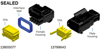 Aptiv Sicmaインラインシールドと非シールドコネクタ